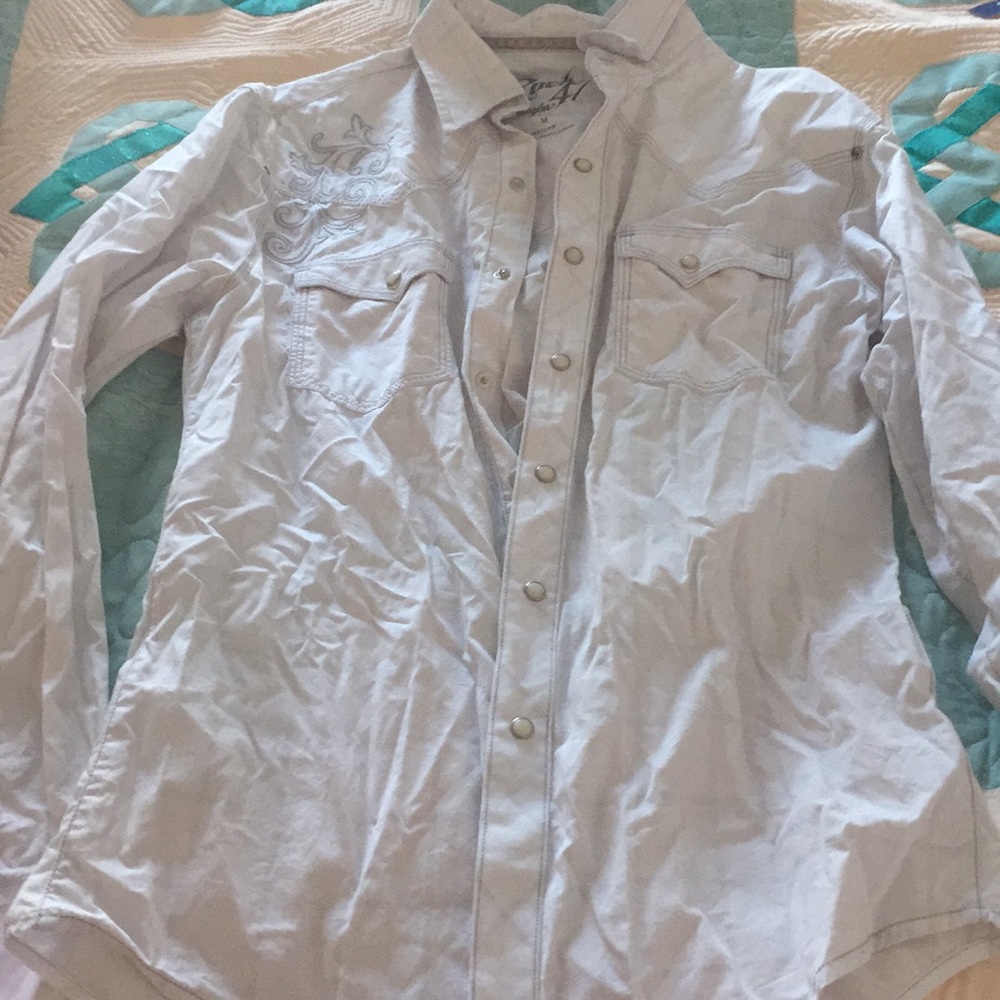 Wrangler men’s medium white pearl snap